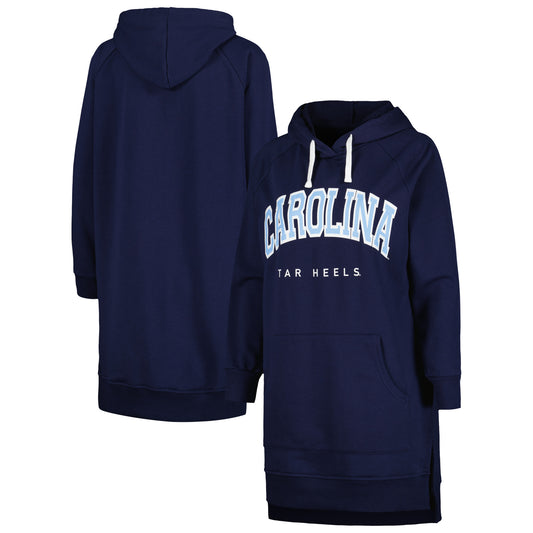 Women's Gameday Couture Navy North Carolina Tar Heels Take a Knee Raglan Hooded Sweatshirt Dress