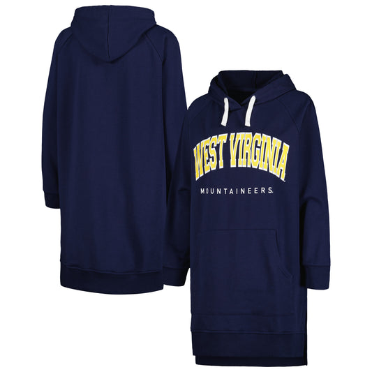 Women's Gameday Couture Navy West Virginia Mountaineers Take a Knee Raglan Hooded Sweatshirt Dress