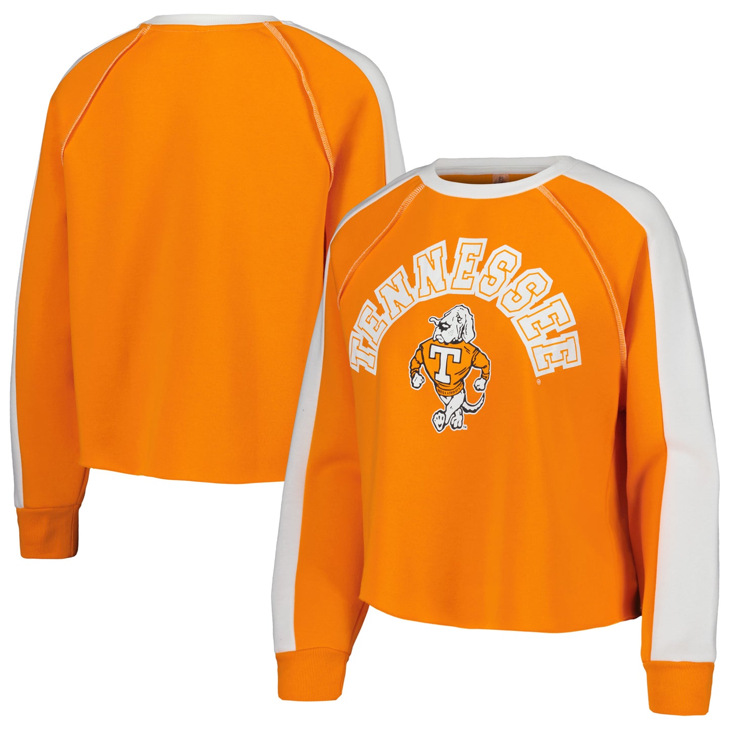 Women's Gameday Couture Tennessee Orange Tennessee Volunteers Blindside Raglan Cropped Pullover Sweatshirt