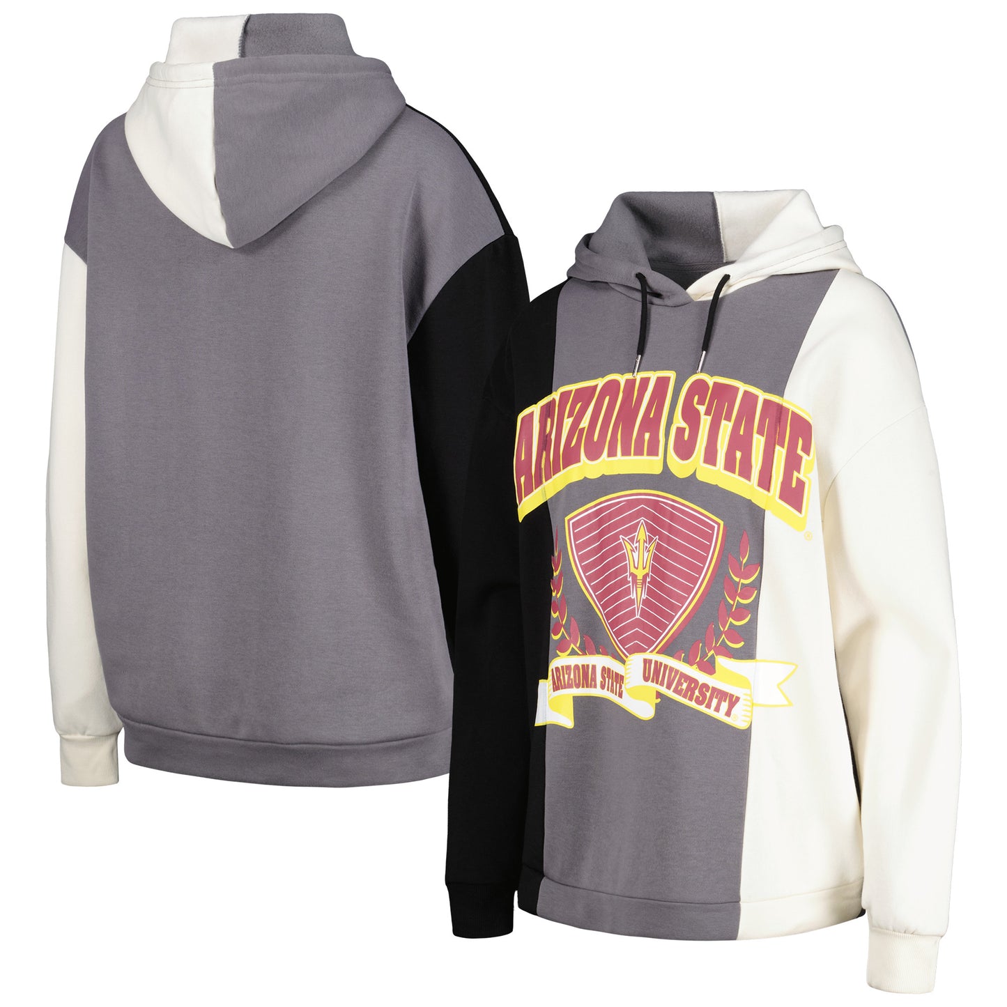 Women's Gameday Couture Black Arizona State Sun Devils Hall of Fame Colorblock Pullover Hoodie