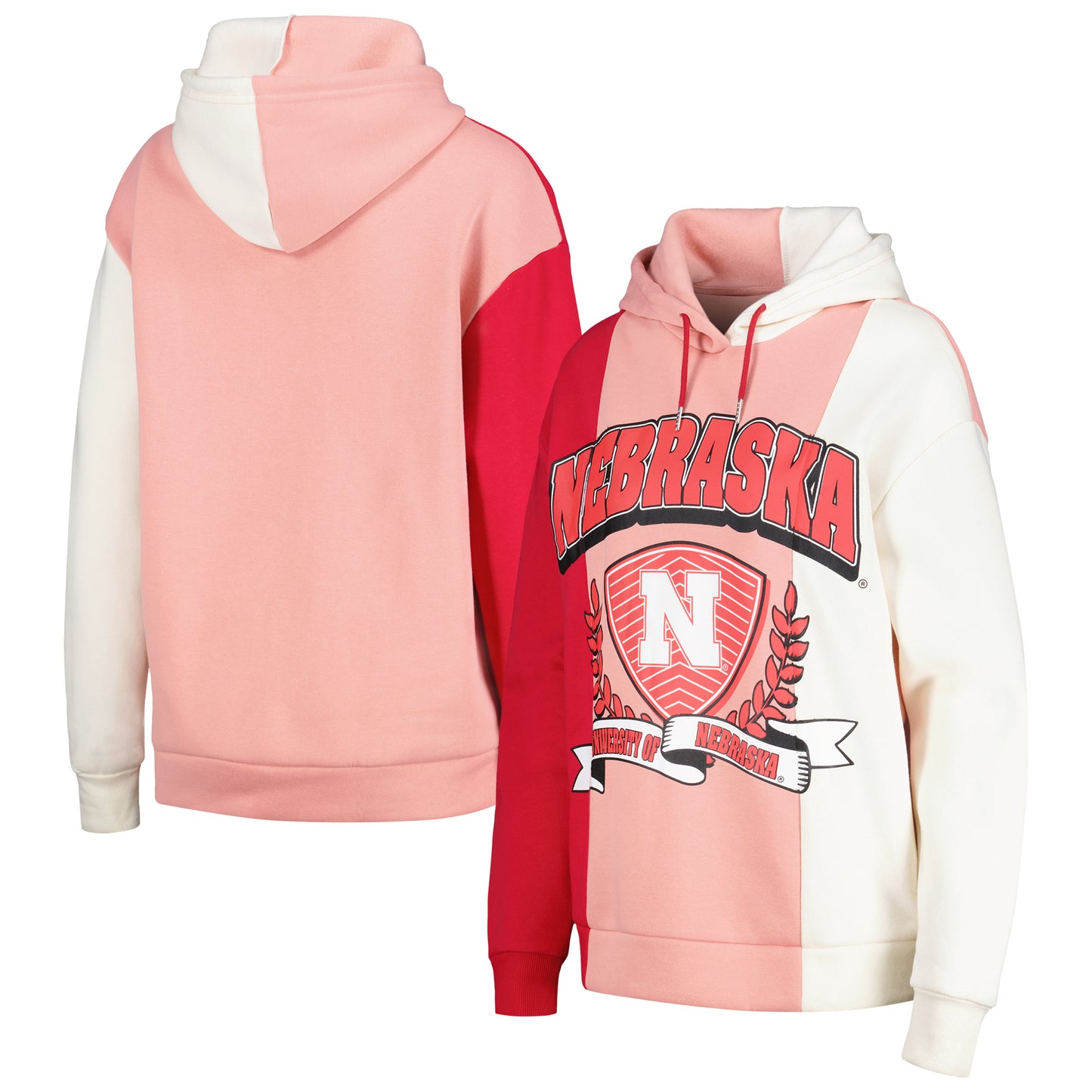 Women's Gameday Couture Scarlet Nebraska Huskers Hall of Fame Colorblock Pullover Hoodie