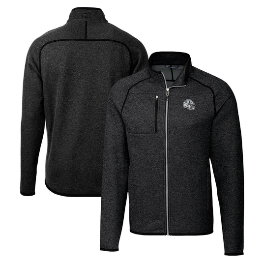 Men's Cutter & Buck  Charcoal Indianapolis Colts Helmet Mainsail Sweater-Knit Full-Zip Jacket