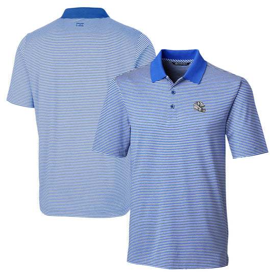 Men's Cutter & Buck Royal Indianapolis Colts Helmet Forge Tonal Stripe Stretch Polo