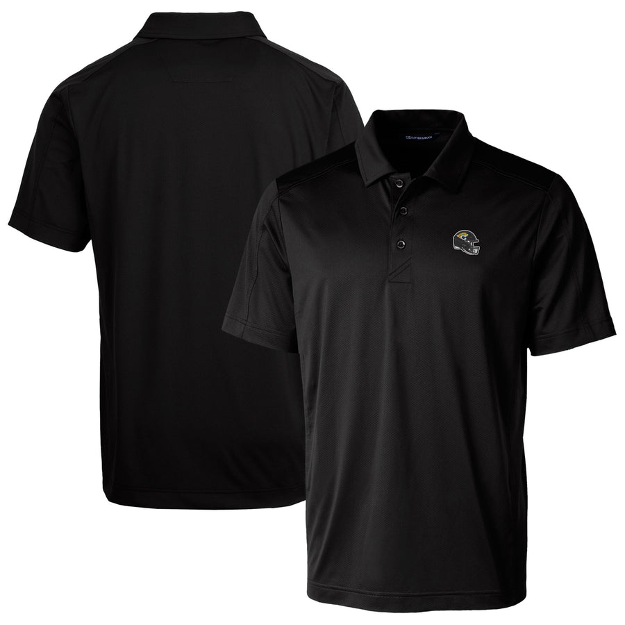 Men's Cutter & Buck  Black Jacksonville Jaguars Helmet Prospect Textured Stretch Polo