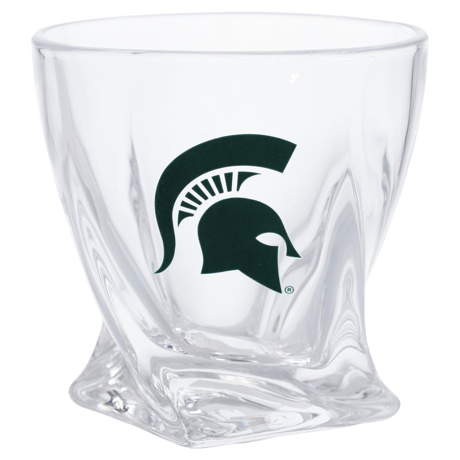 Michigan State Spartans 11oz. Logo Curved Rocks Glass