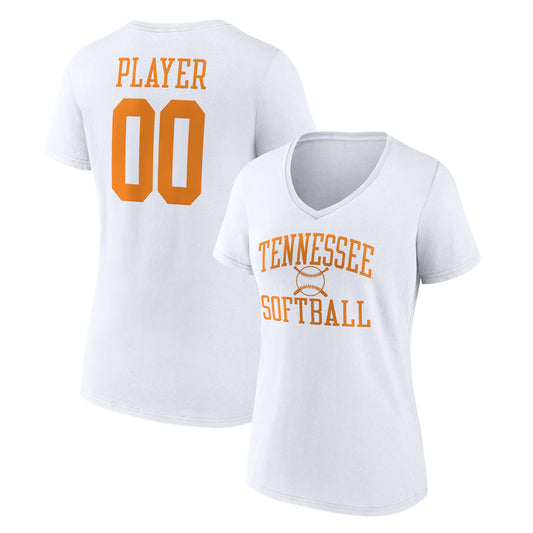 Women's White Tennessee Volunteers Softball Pick-A-Player NIL Gameday Tradition V-Neck T-Shirt