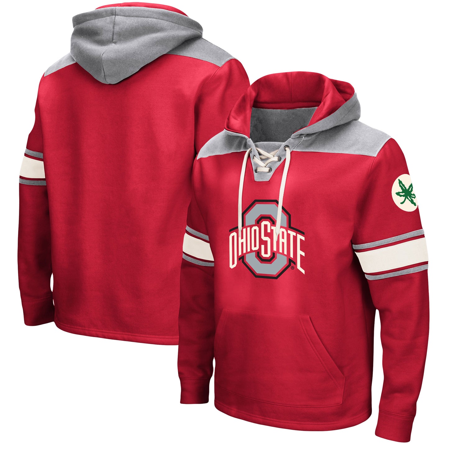 Men's Colosseum Scarlet Ohio State Buckeyes 2.0 Lace-Up Pullover Hoodie