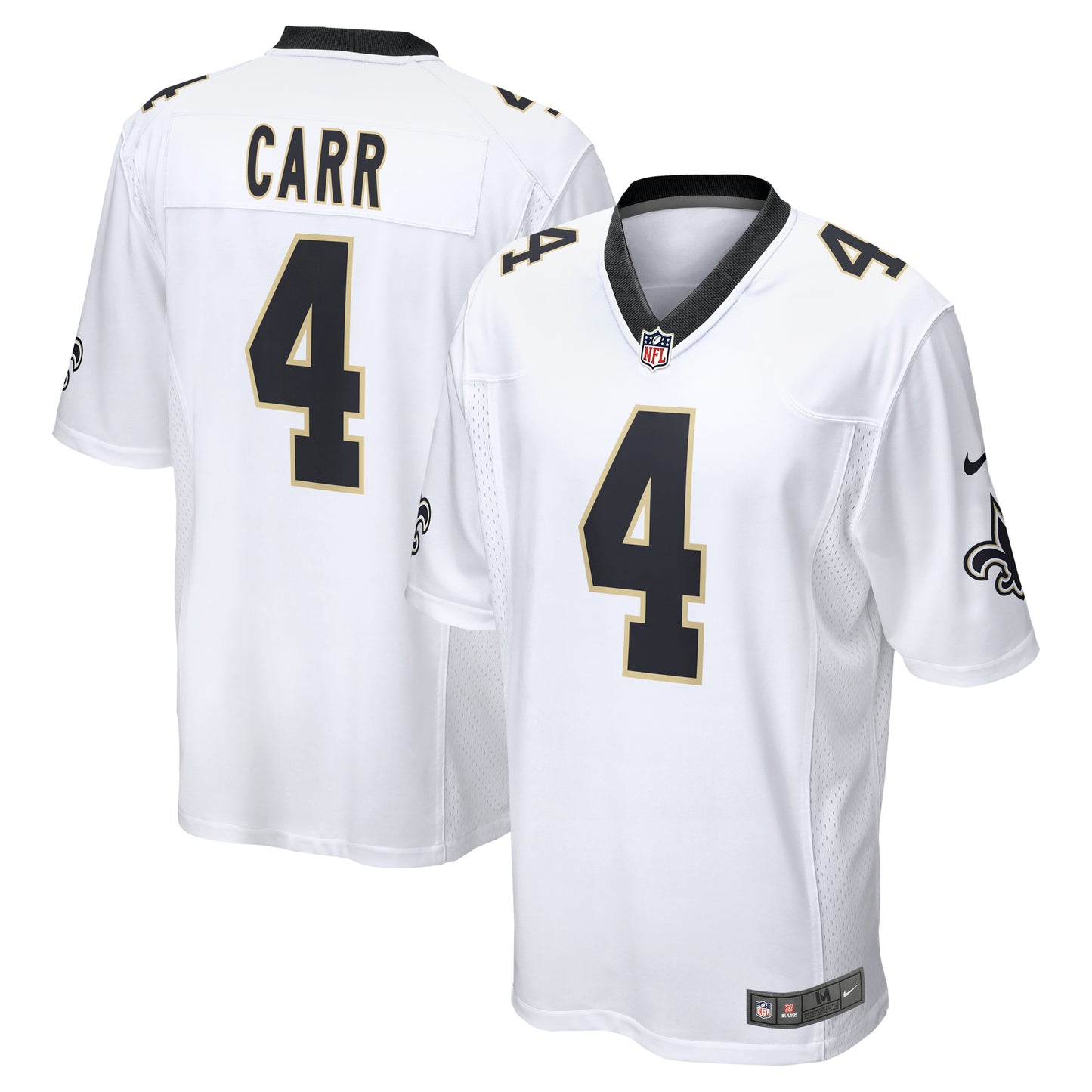 Men's Nike Derek Carr White New Orleans Saints Game Player Jersey