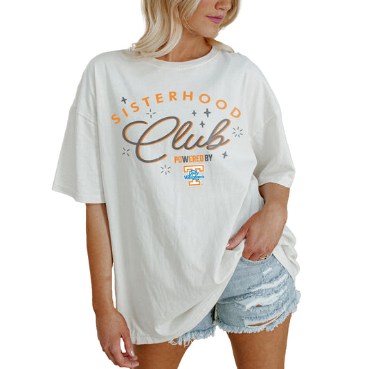 Women's Gameday Couture White Tennessee Volunteers PoweredBy Sisterhood Oversized T-Shirt