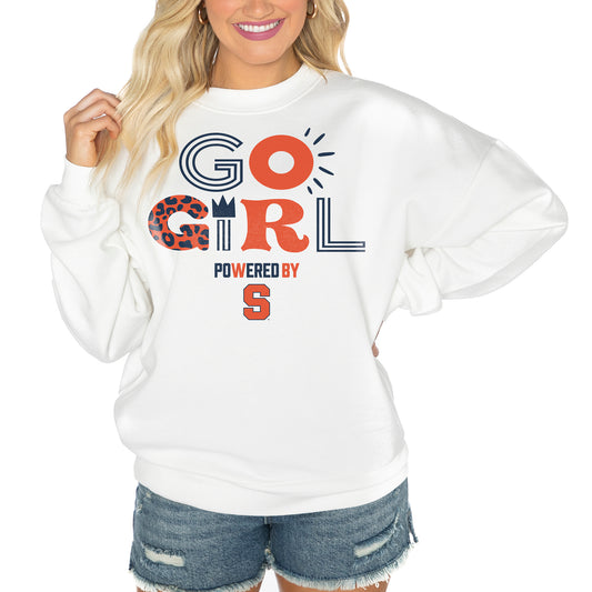 Women's Gameday Couture White Syracuse Orange PoweredBy Go Girl Premium Pullover Sweatshirt