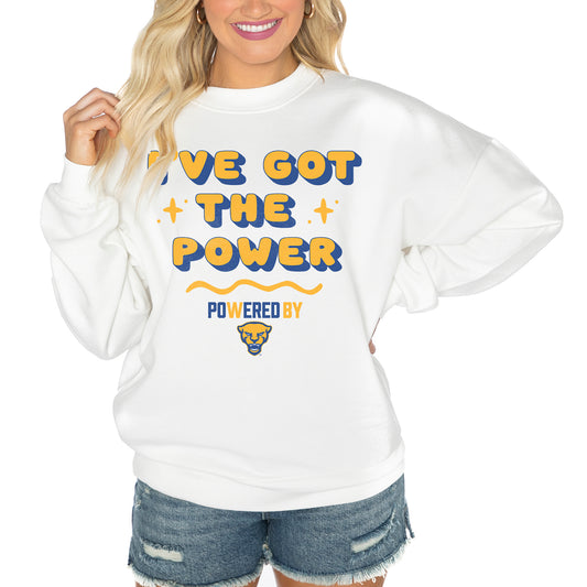 Women's Gameday Couture White Pitt Panthers PoweredBy Got the Power Premium Pullover Sweatshirt