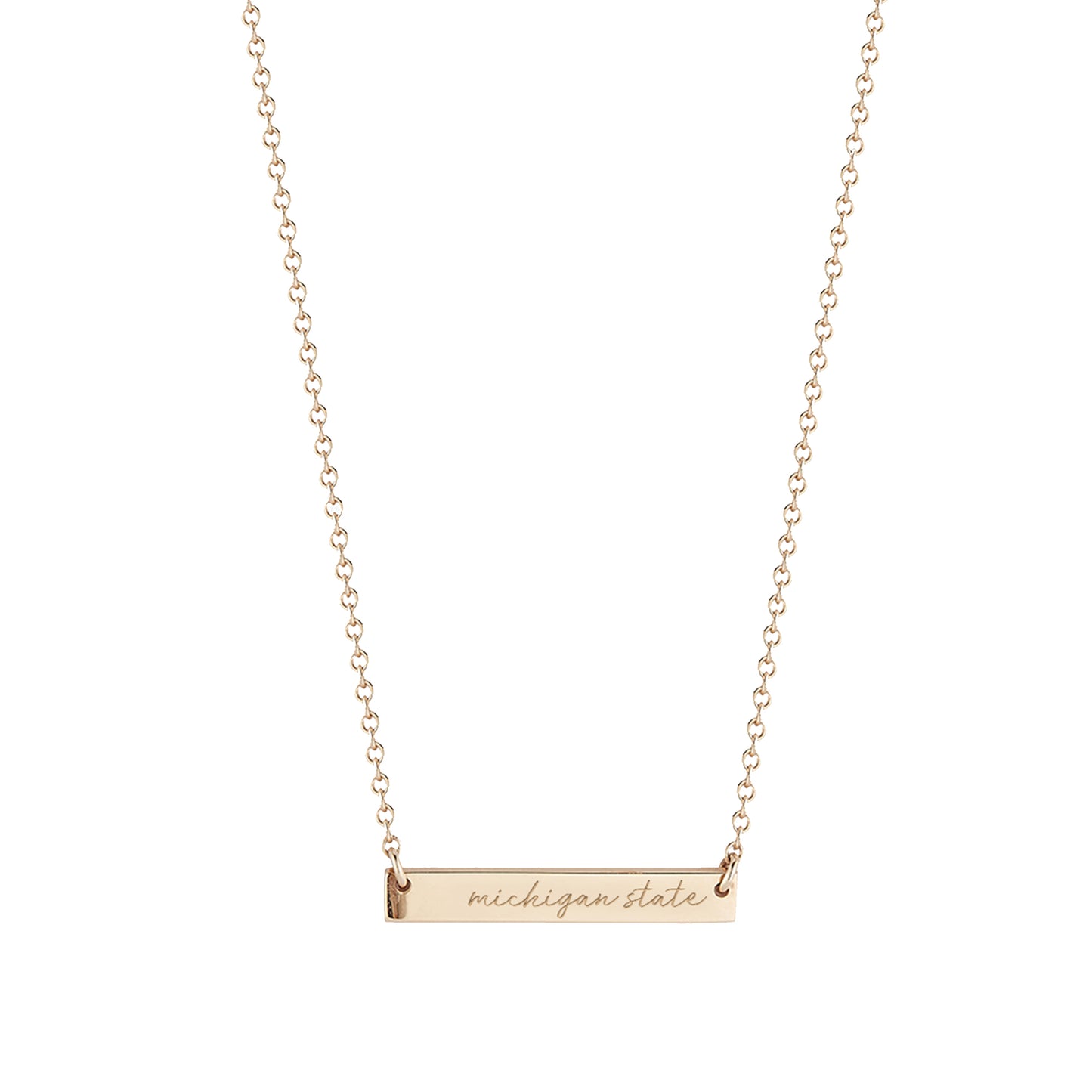 Women's Kyle Cavan  Gold Michigan State Spartans Horizontal Bar Necklace