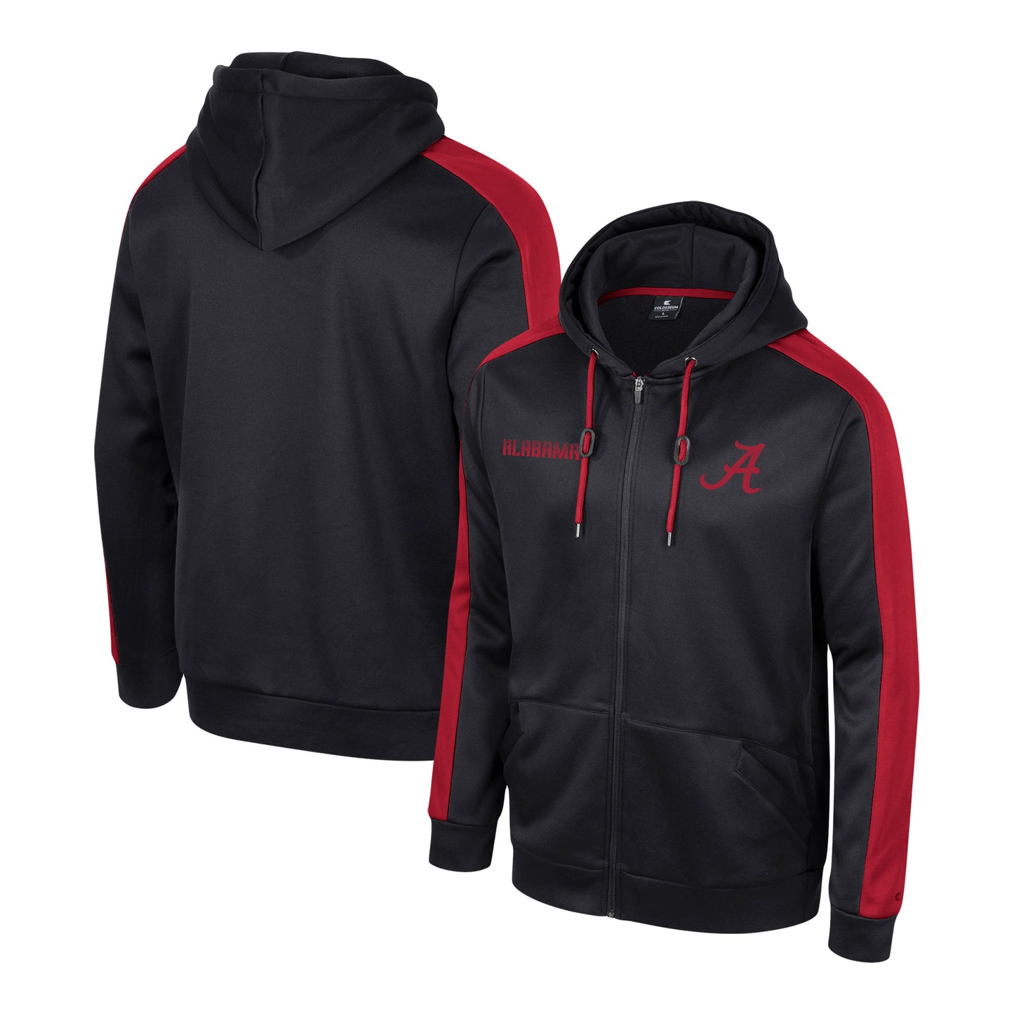 Men's Colosseum  Black Alabama Crimson Tide Reese Full-Zip Hoodie