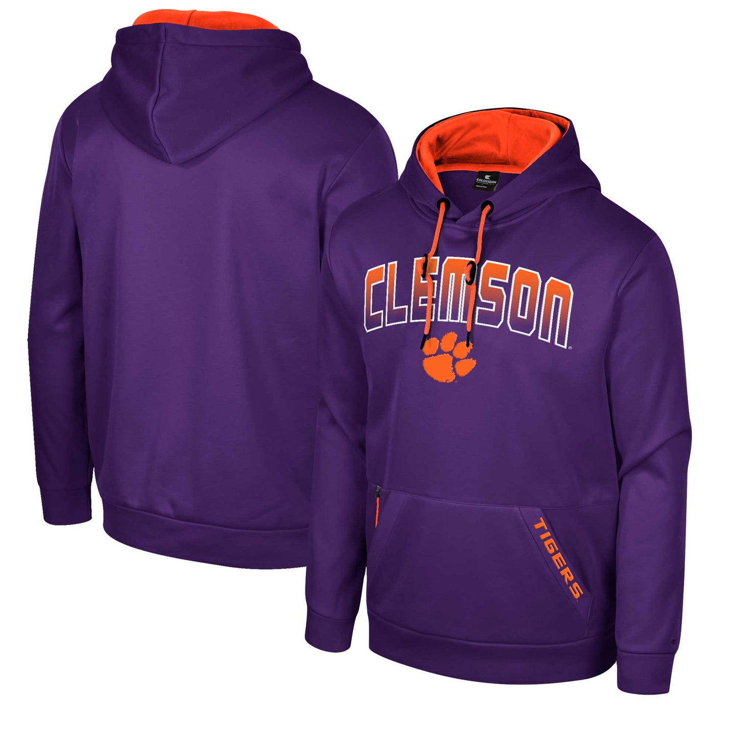 Men's Colosseum Purple Clemson Tigers Reese Pullover Hoodie