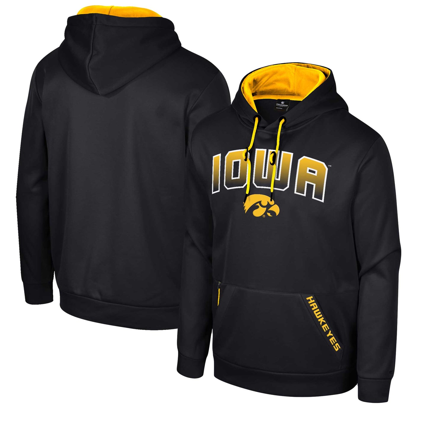 Men's Colosseum Black Iowa Hawkeyes Reese Pullover Hoodie