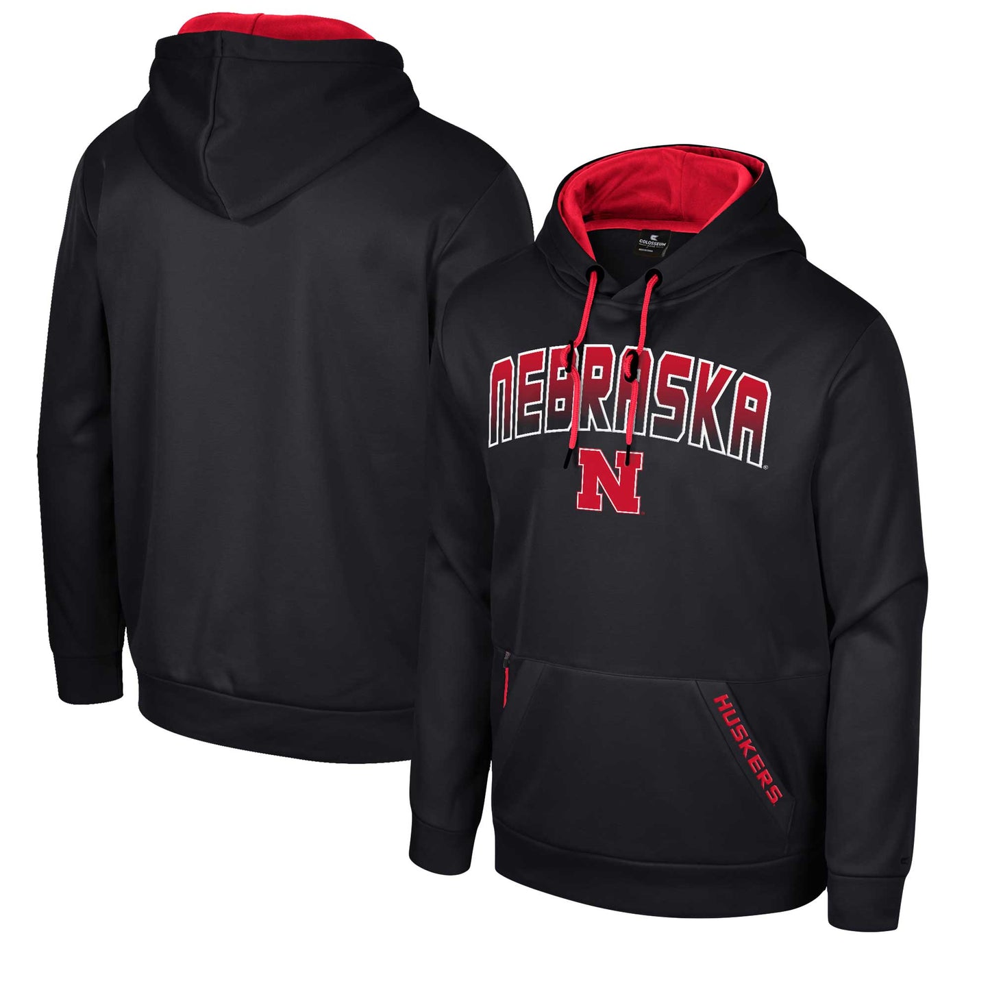 Men's Colosseum Black Nebraska Huskers Reese Pullover Hoodie