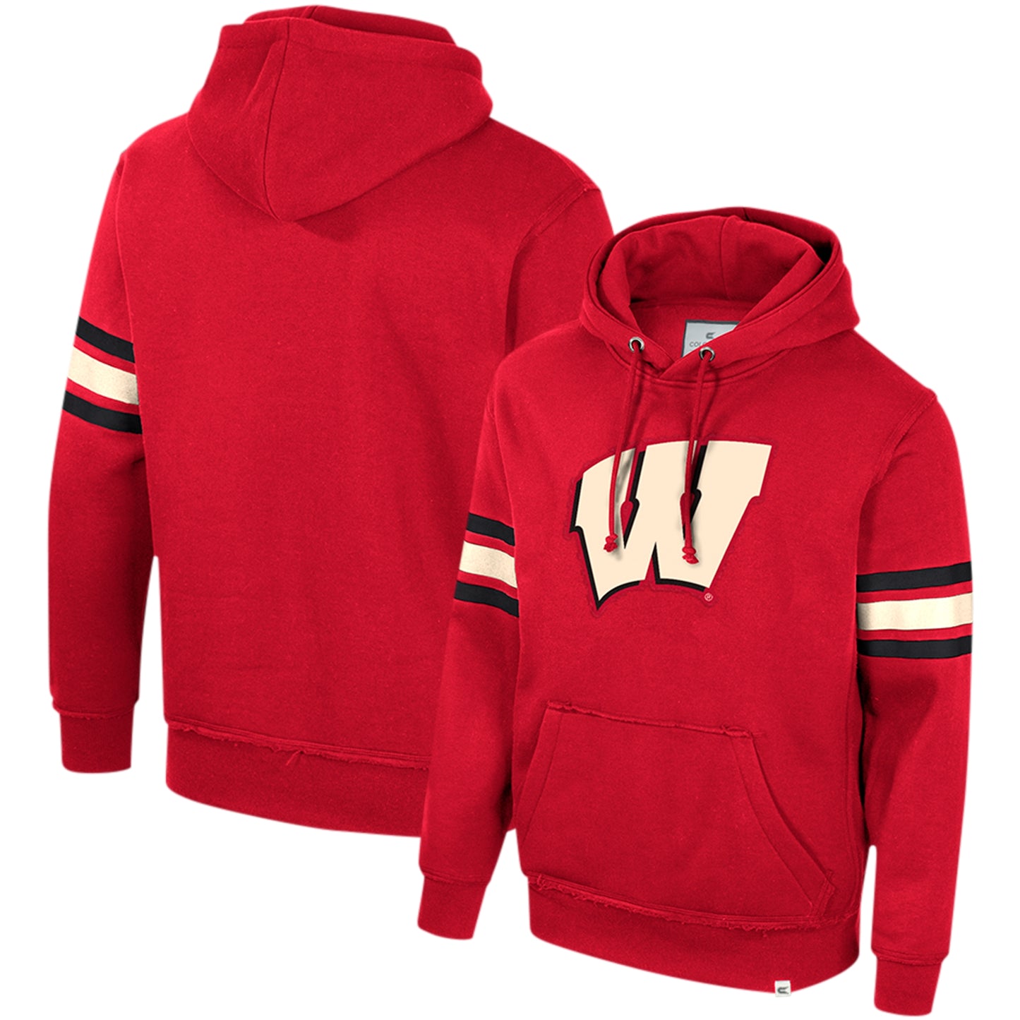 Men's Colosseum Red Wisconsin Badgers Saluting Pullover Hoodie