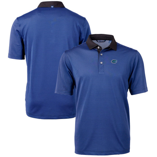 Men's Cutter & Buck  Royal/Black Florida Gators Big & Tall Virtue Eco Pique Micro Stripe Recycled Polo