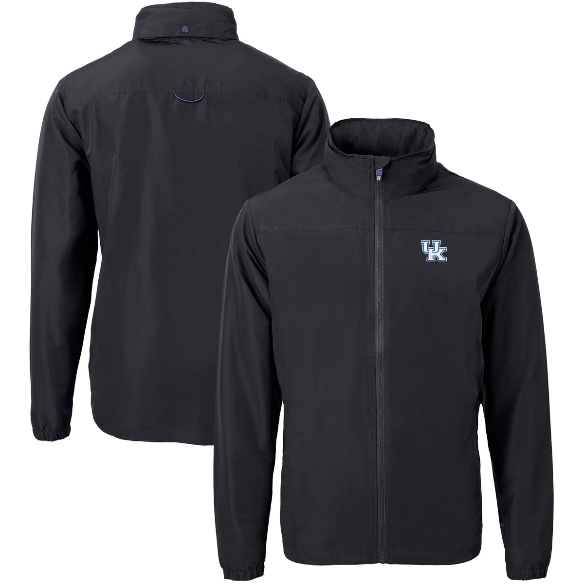 Men's Cutter & Buck  Black Kentucky Wildcats Big & Tall Charter Eco Knit Recycled Full-Zip Jacket