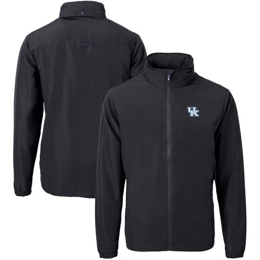 Men's Cutter & Buck  Black Kentucky Wildcats Big & Tall Charter Eco Knit Recycled Full-Zip Jacket