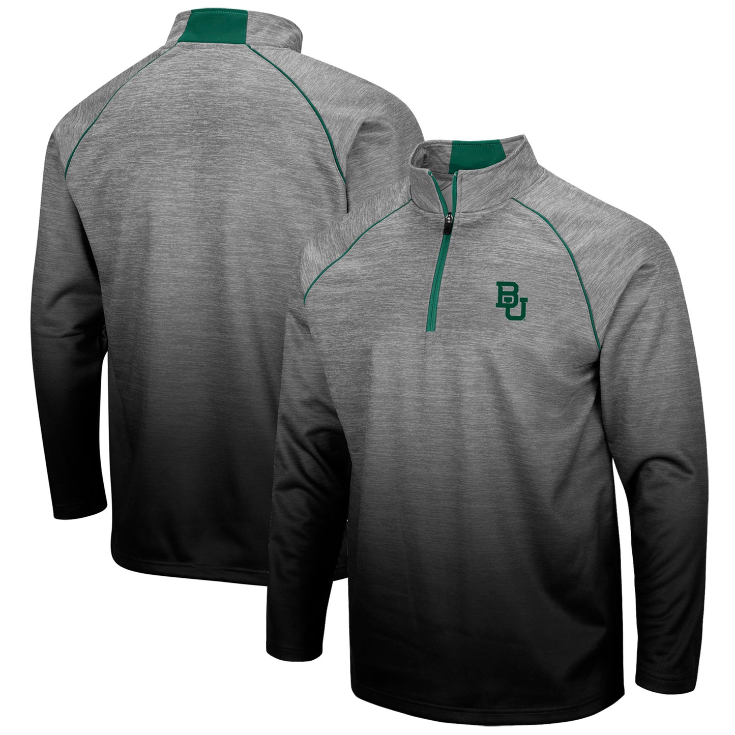 Men's Colosseum Heather Gray Baylor Bears Sitwell Raglan Quarter-Zip Jacket