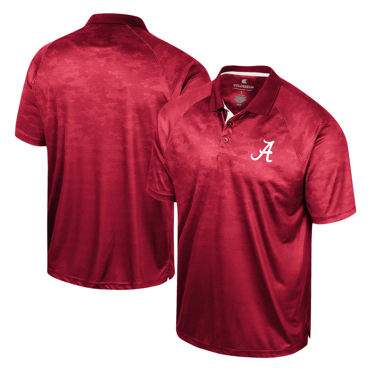 Men's Colosseum Crimson Alabama Crimson Tide Honeycomb Raglan Polo