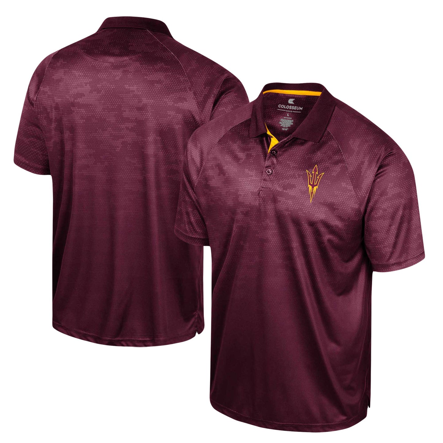 Men's Colosseum Maroon Arizona State Sun Devils Honeycomb Raglan Polo