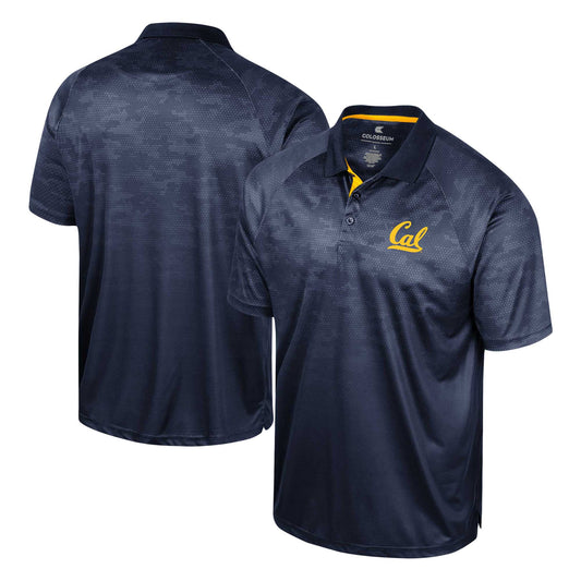 Men's Colosseum Navy Cal Bears Honeycomb Raglan Polo