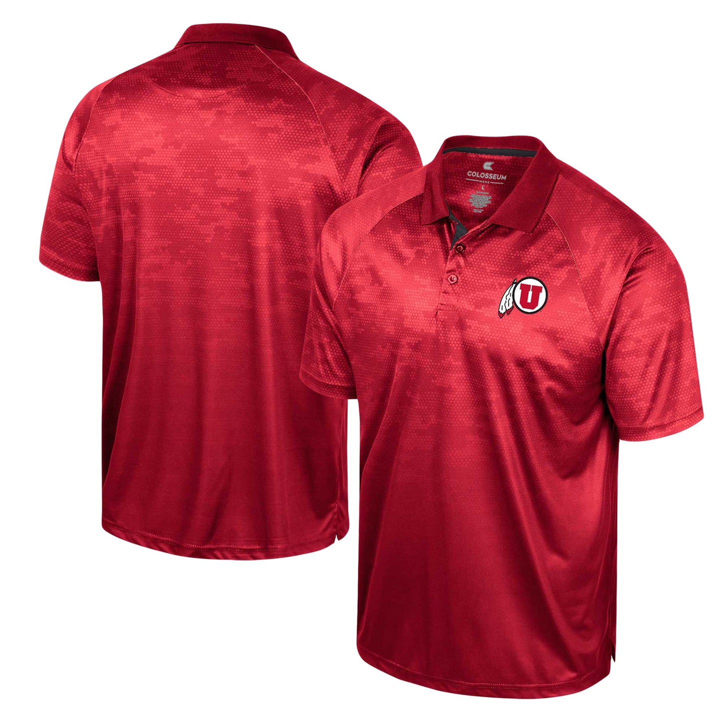 Men's Colosseum Red Utah Utes Honeycomb Raglan Polo