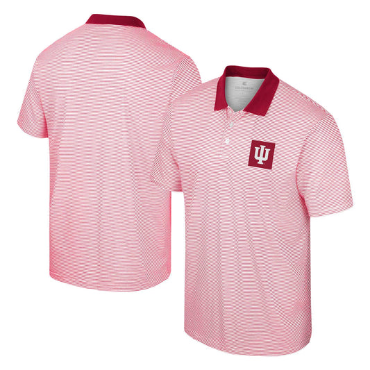 Men's Colosseum White Indiana Hoosiers Print Stripe Polo