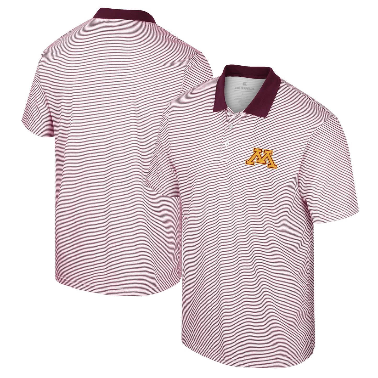 Men's Colosseum White/Maroon Minnesota Golden Gophers Print Stripe Polo