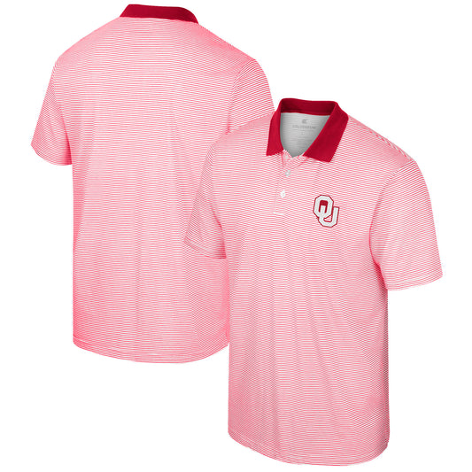 Men's Colosseum White Oklahoma Sooners Print Stripe Polo