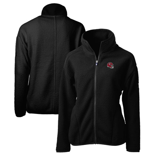 Women's Cutter & Buck  Black Kansas City Chiefs Helmet Logo Cascade Eco Sherpa Full-Zip Fleece Jacket