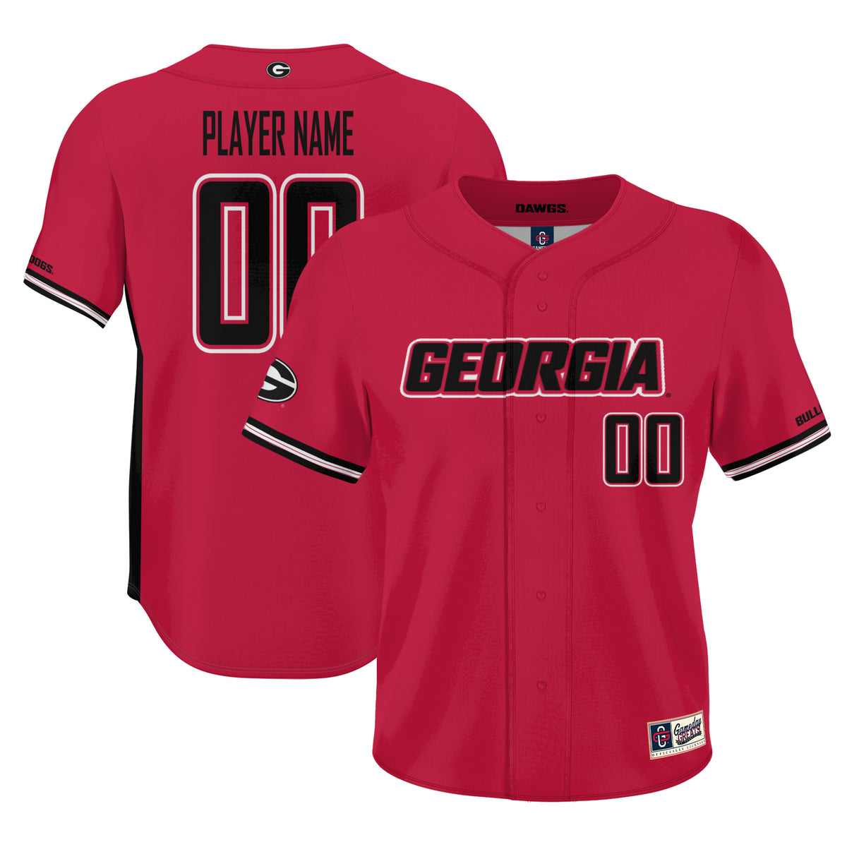 Unisex GameDay Greats  Red Georgia Bulldogs NIL Pick-A-Player Lightweight Baseball Jersey