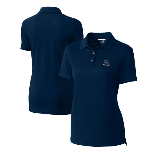 Women's Cutter & Buck  Navy Houston Texans Helmet Logo Advantage DryTec Tri-Blend Pique Polo