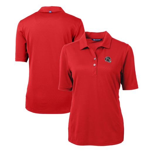 Women's Cutter & Buck  Red Atlanta Falcons Helmet Logo DryTec Virtue Eco Pique Recycled Polo