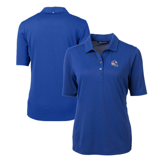 Women's Cutter & Buck  Royal Buffalo Bills Helmet Logo DryTec Virtue Eco Pique Recycled Polo