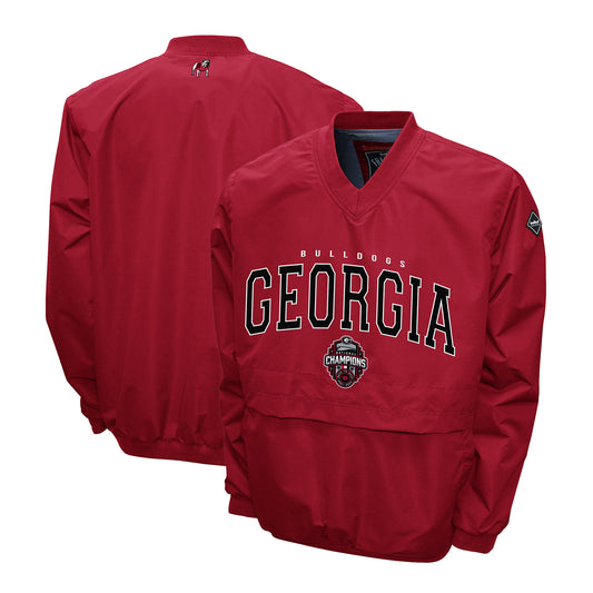 Men's Franchise Club  Red Georgia Bulldogs College Football Playoff 2022 National Champions Windshell Big Logo V-Neck Pullover Jacket