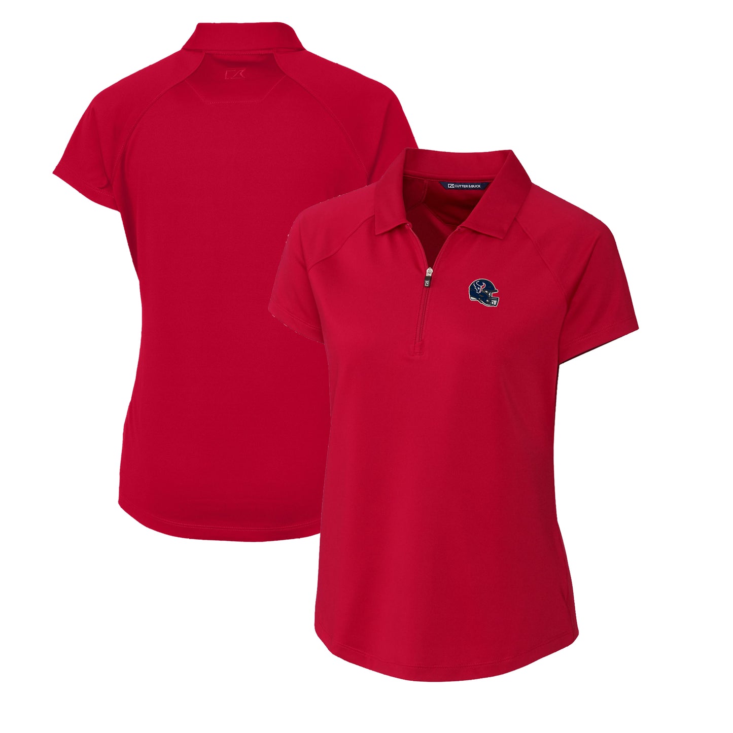 Women's Cutter & Buck  Red Houston Texans Helmet Logo DryTec Forge Stretch Polo