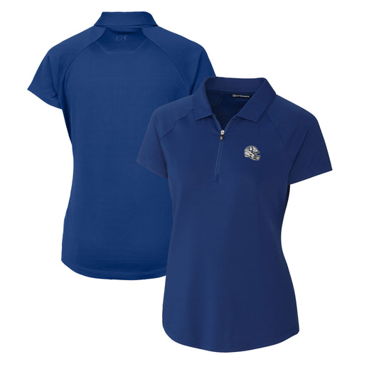 Women's Cutter & Buck  Royal Indianapolis Colts Helmet Logo DryTec Forge Stretch Polo