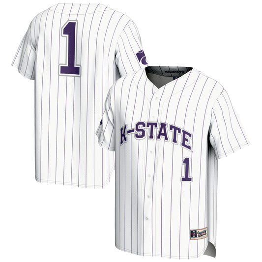 Men's GameDay Greats #1 White Kansas State Wildcats Lightweight Baseball Jersey