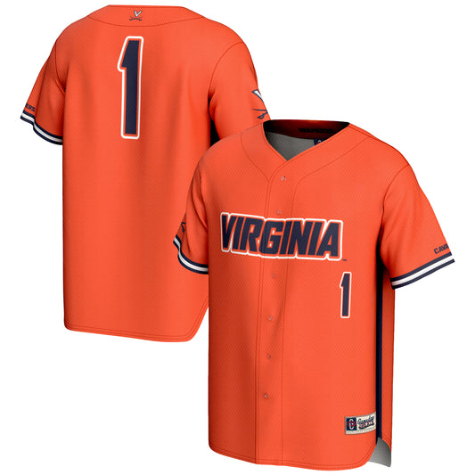 Men's GameDay Greats #1 Orange Virginia Cavaliers Lightweight Baseball Jersey