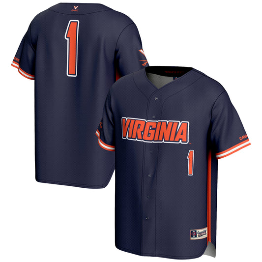 Men's GameDay Greats #1 Navy Virginia Cavaliers Lightweight Baseball Jersey