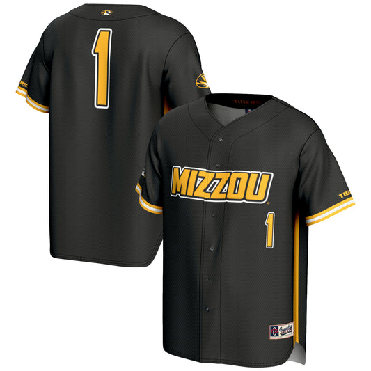 Men's GameDay Greats #1 Black Missouri Tigers Lightweight Baseball Jersey