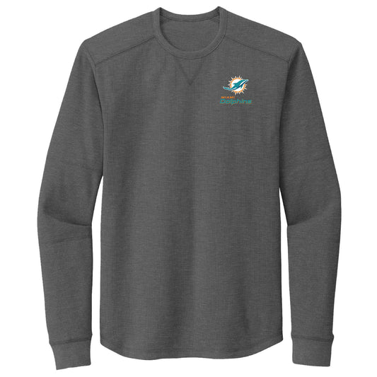 Men's Dunbrooke Heather Gray Miami Dolphins Cavalier Thermal Long Sleeve T-Shirt