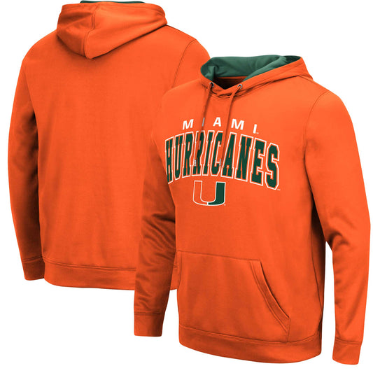 Men's Colosseum Orange Miami Hurricanes Resistance Pullover Hoodie