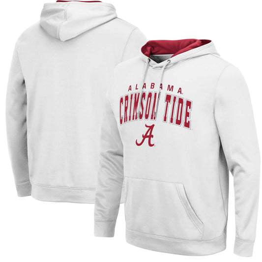 Men's Colosseum White Alabama Crimson Tide Resistance Pullover Hoodie