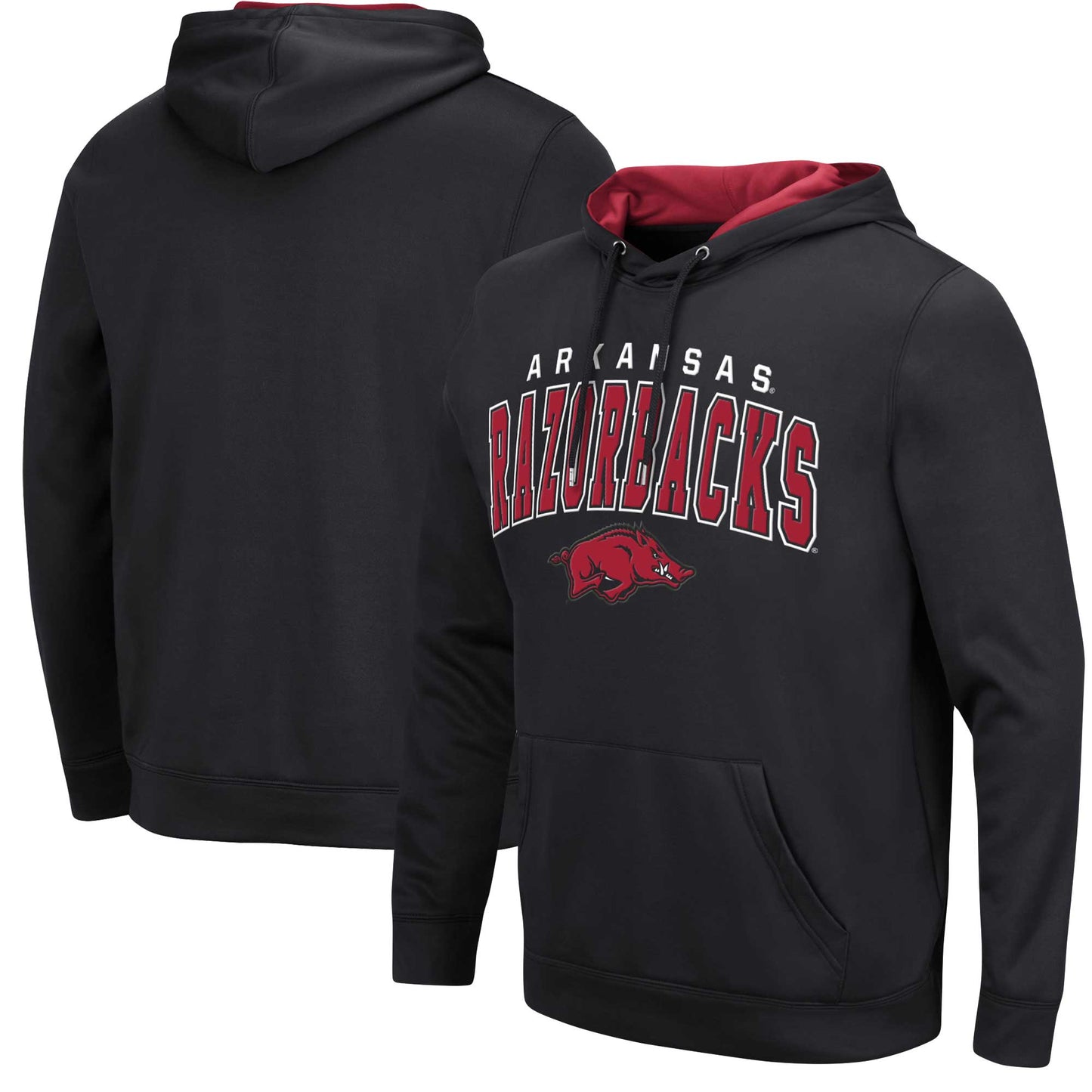 Men's Colosseum Black Arkansas Razorbacks Resistance Pullover Hoodie