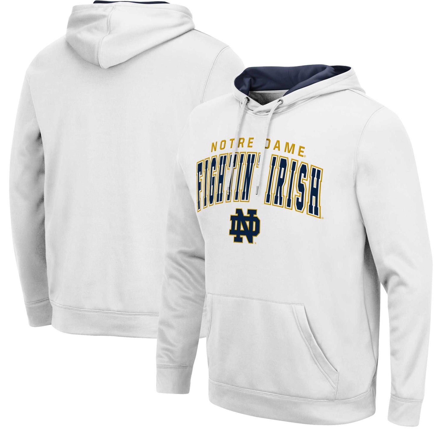 Men's Colosseum White Notre Dame Fighting Irish Resistance Pullover Hoodie