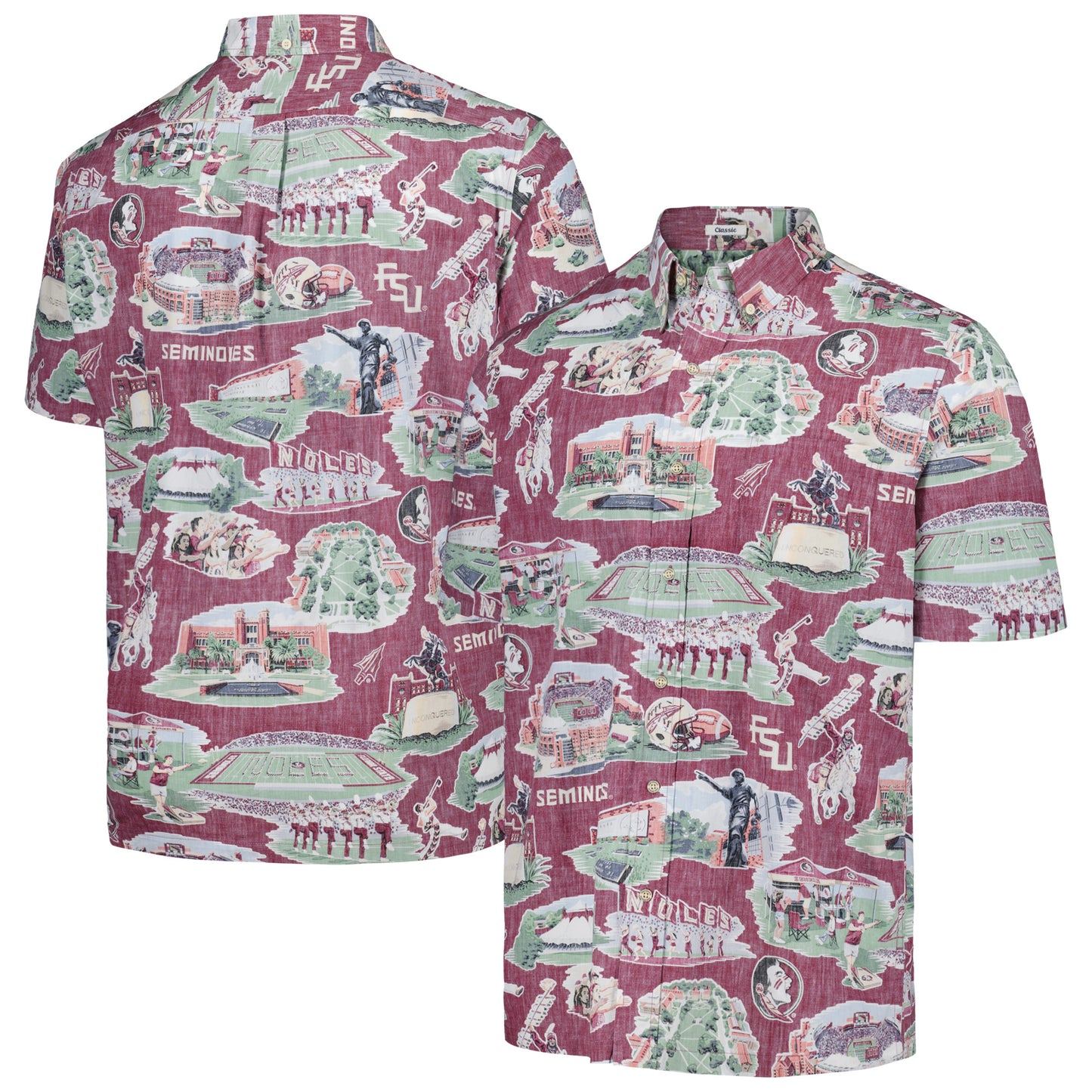 Men's Reyn Spooner  Garnet Florida State Seminoles Scenic Button-Down Shirt